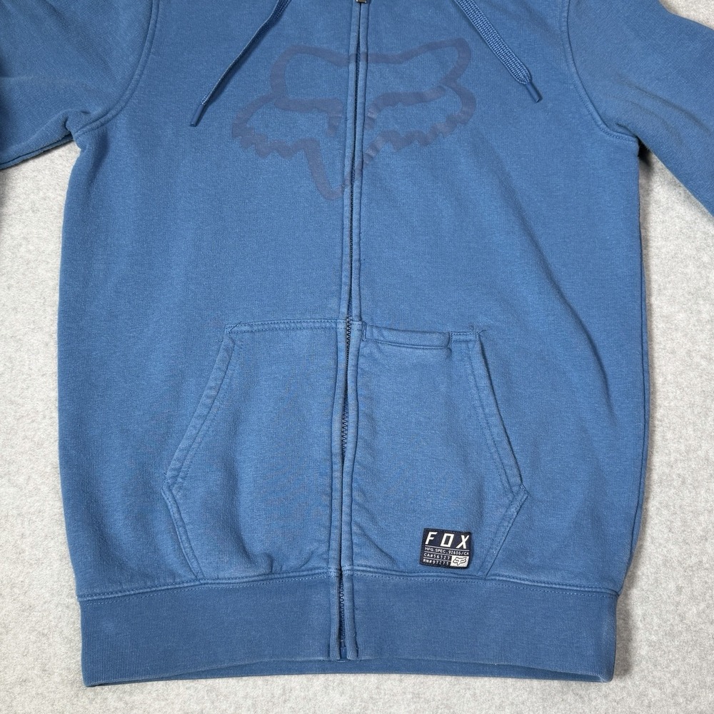 Vintage Y2K Fox Racing Full Zip Hoodie Sweatshirt Big Chest Logo Men's Small - Picture 6 of 11